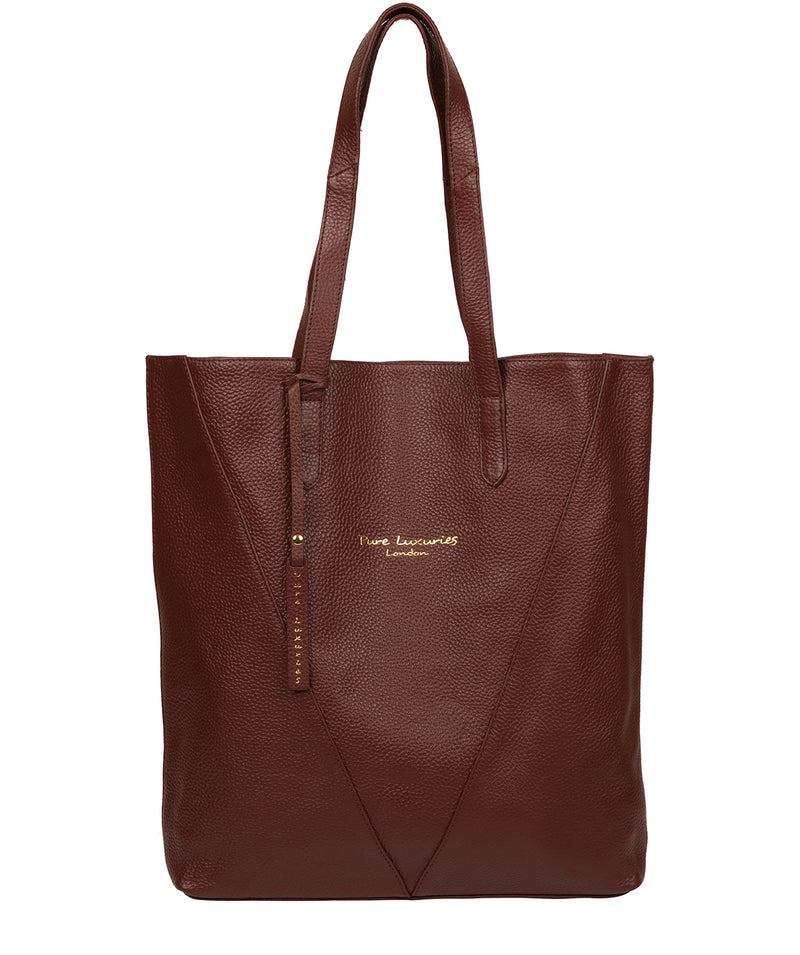 'Claudia' Cognac Leather Tote Bag Pure Luxuries London