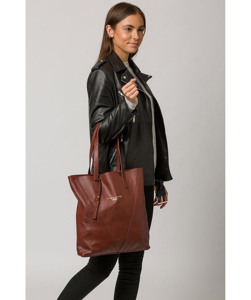 'Claudia' Cognac Leather Tote Bag Pure Luxuries London