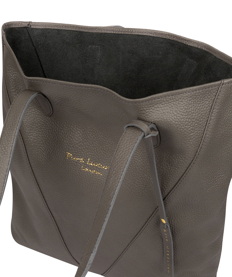 'Claudia' Grey Leather Tote Bag Pure Luxuries London
