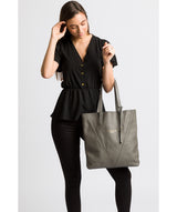 'Claudia' Grey Leather Tote Bag Pure Luxuries London