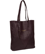 'Claudia' Plum Leather Tote Bag Pure Luxuries London