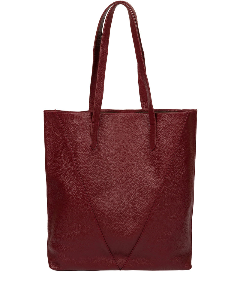 'Claudia' Red Leather Tote Bag image 3