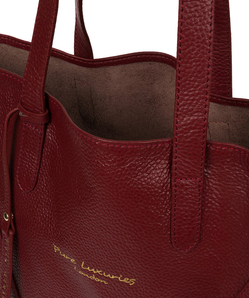 'Claudia' Red Leather Tote Bag image 4