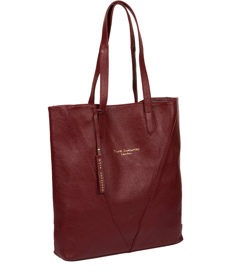'Claudia' Red Leather Tote Bag Pure Luxuries London