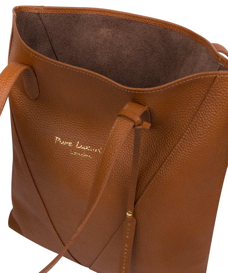 'Claudia' Tan Leather Tote Bag Pure Luxuries London