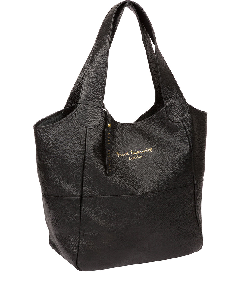 'Freer' Black Leather Tote Bag Pure Luxuries London