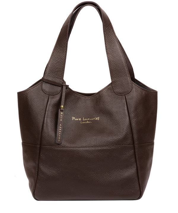 'Freer' Chocolate Leather Tote Bag image 1