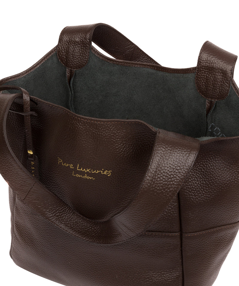 'Freer' Chocolate Leather Tote Bag image 4