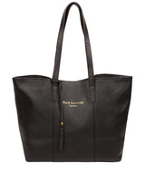 'Hedda' Black Leather Tote Bag image 1