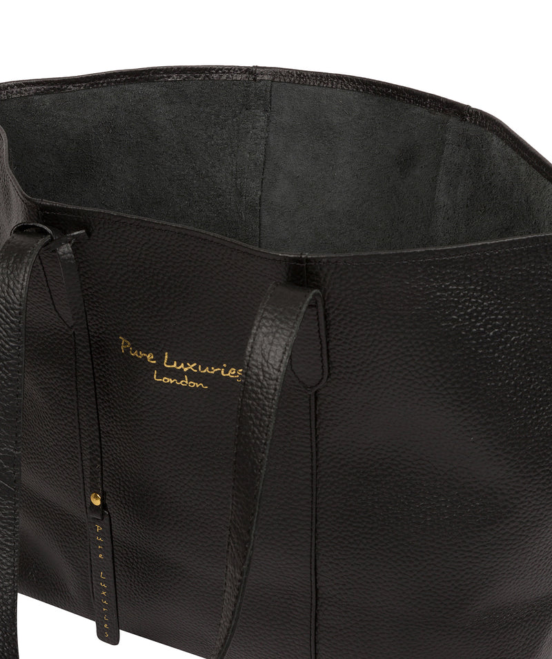 'Hedda' Black Leather Tote Bag image 4