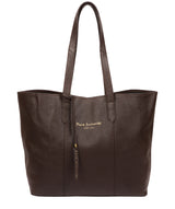 'Hedda' Chocolate Leather Tote Bag image 1
