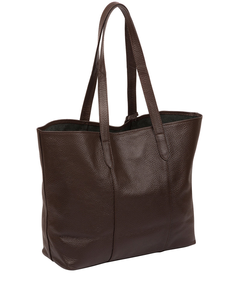 'Hedda' Chocolate Leather Tote Bag image 3