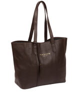 'Hedda' Chocolate Leather Tote Bag image 5