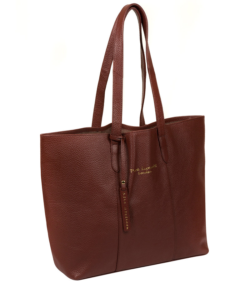 'Hedda' Cognac Leather Tote Bag image 5