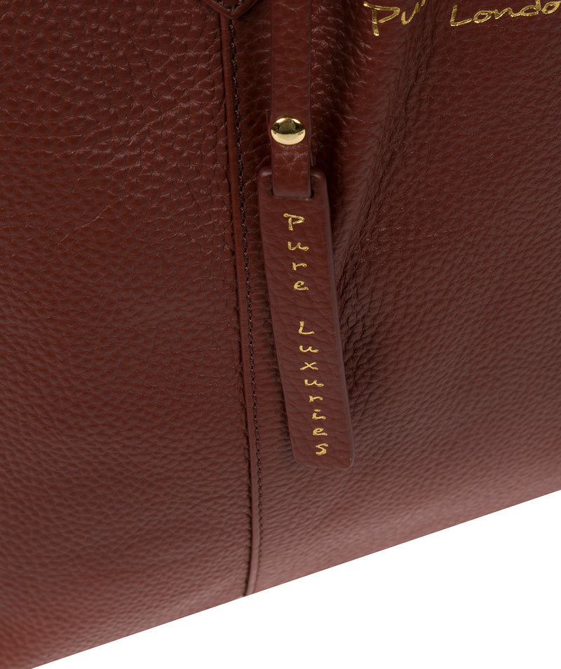 'Hedda' Cognac Leather Tote Bag image 6