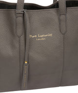 'Hedda' Grey Leather Tote Bag image 6