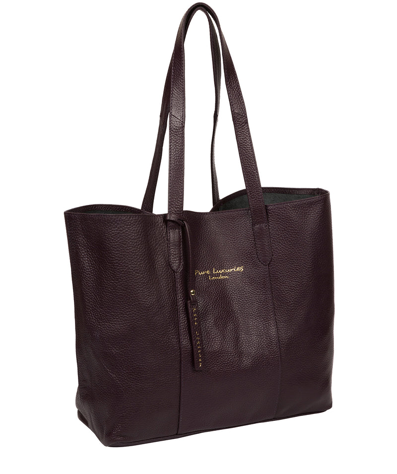 'Hedda' Plum Leather Tote Bag image 5