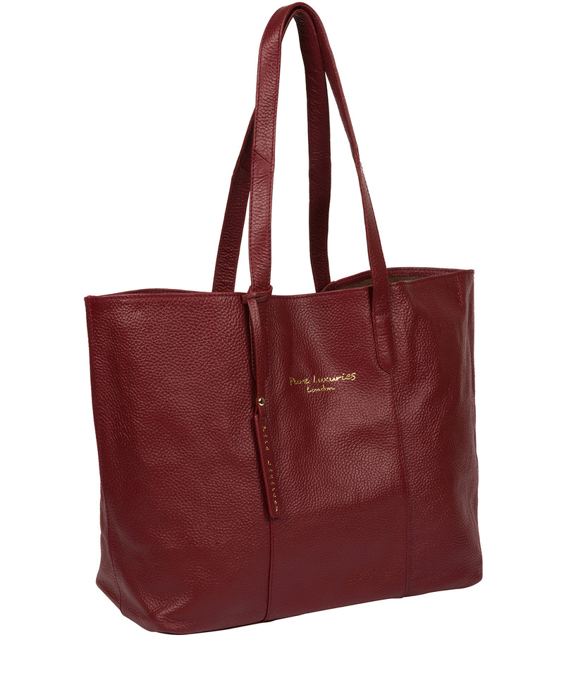'Hedda' Red Leather Tote Bag image 5