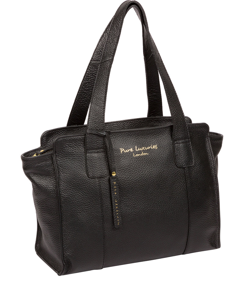 'Alexandra' Black Leather Handbag Pure Luxuries London