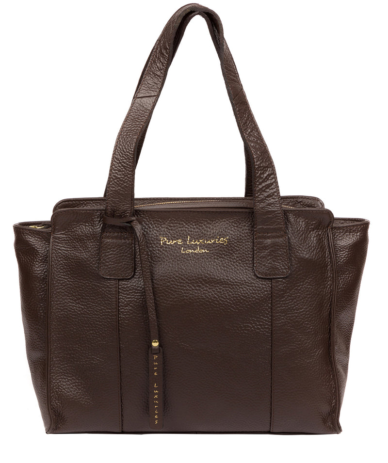 'Alexandra' Chocolate Leather Handbag image 1
