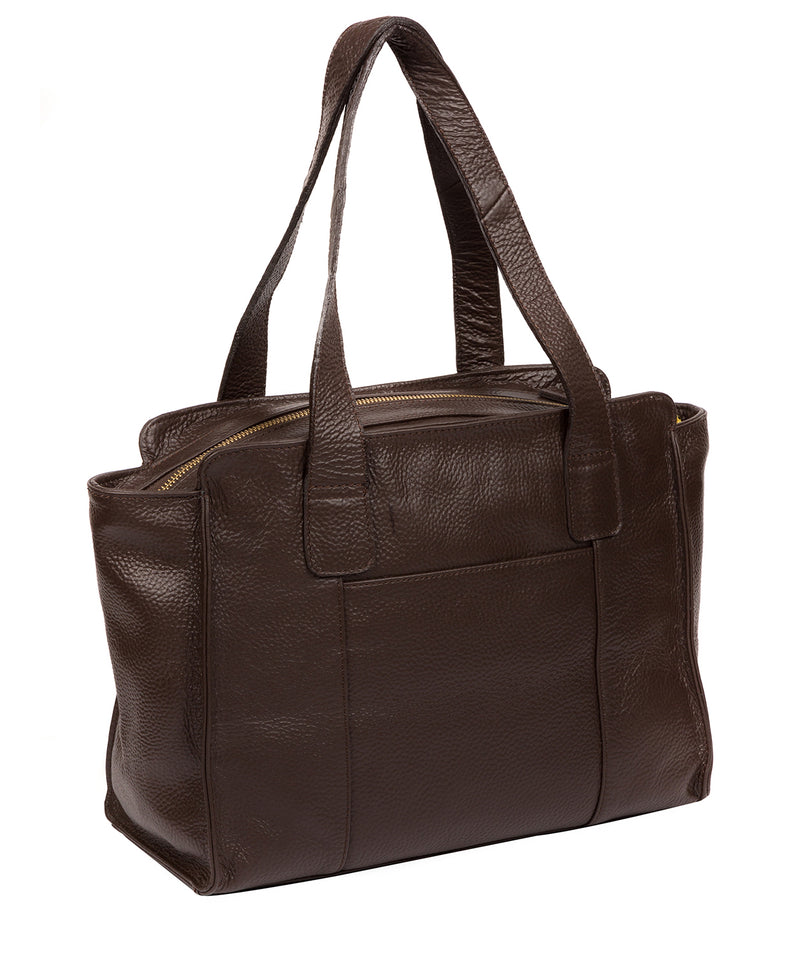'Alexandra' Chocolate Leather Handbag image 3