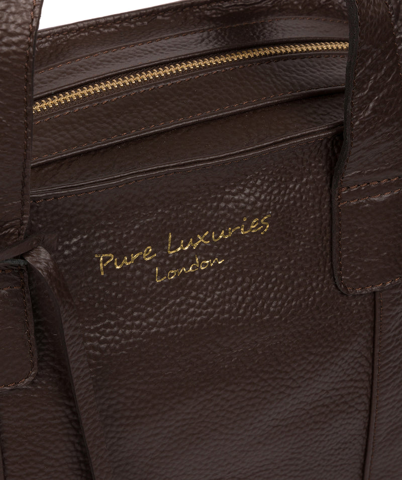 'Alexandra' Chocolate Leather Handbag image 6