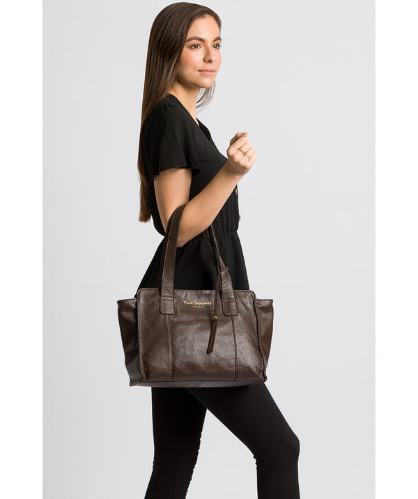 'Alexandra' Chocolate Leather Handbag image 2