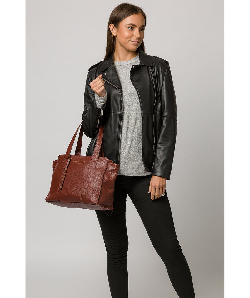 'Alexandra' Cognac Leather Handbag image 2