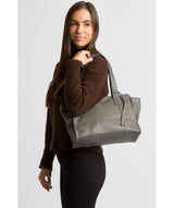 'Alexandra' Grey Leather Handbag image 2