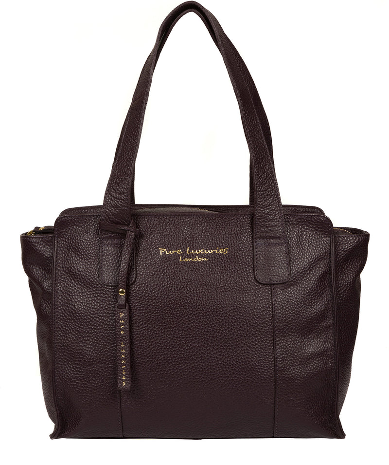 'Alexandra' Plum Leather Handbag image 1