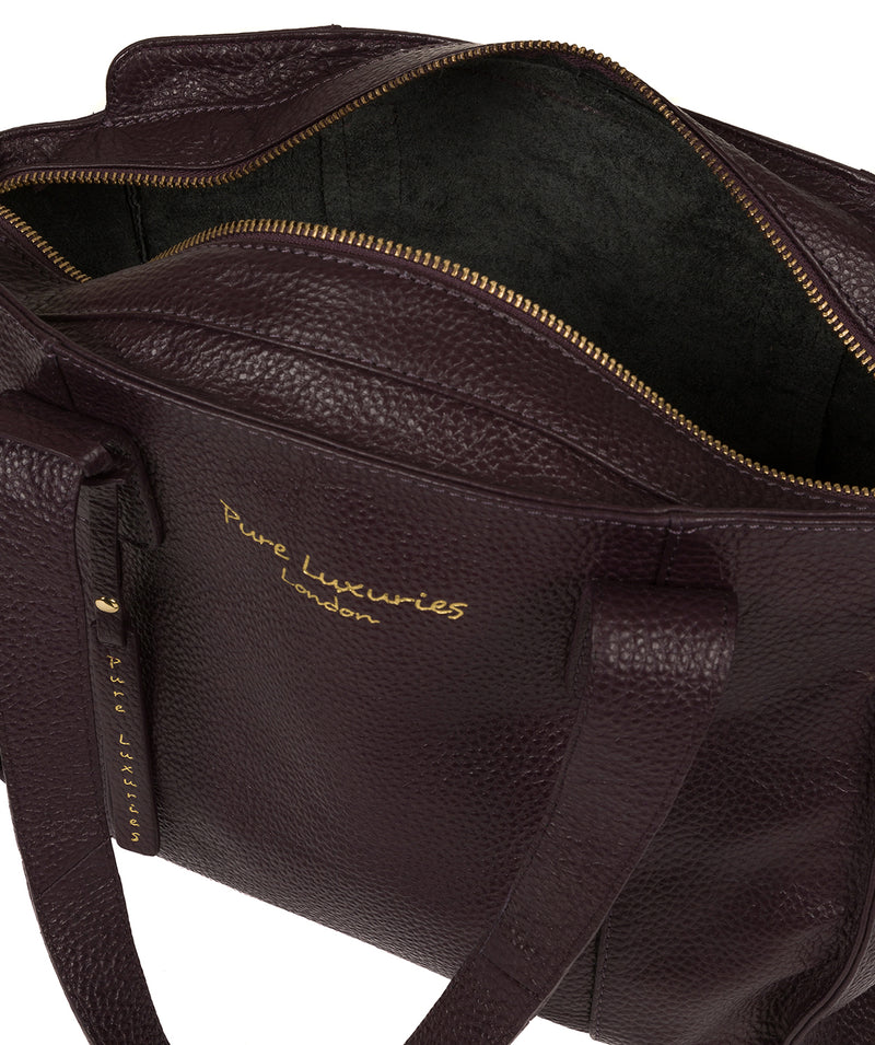 'Alexandra' Plum Leather Handbag image 4