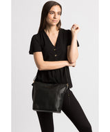 'Tamzin' Black Leather Shoulder Bag image 2