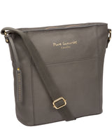 'Tamzin' Grey Leather Shoulder Bag Pure Luxuries London