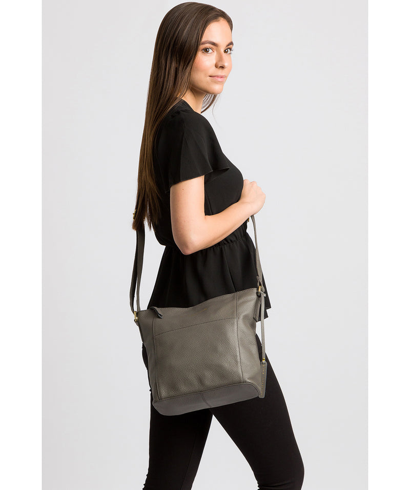 'Tamzin' Grey Leather Shoulder Bag image 2
