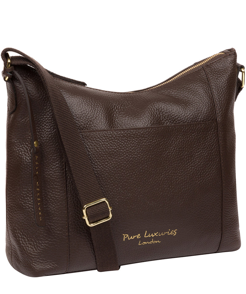 'Lachele' Chocolate Leather Shoulder Bag  image 6