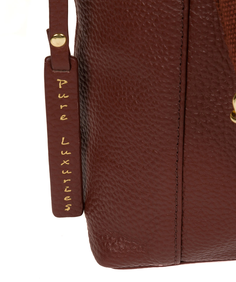 'Lachele' Cognac Leather Shoulder Bag image 6