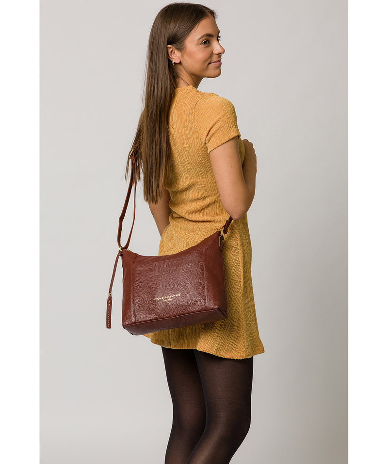 'Lachele' Cognac Leather Shoulder Bag image 2