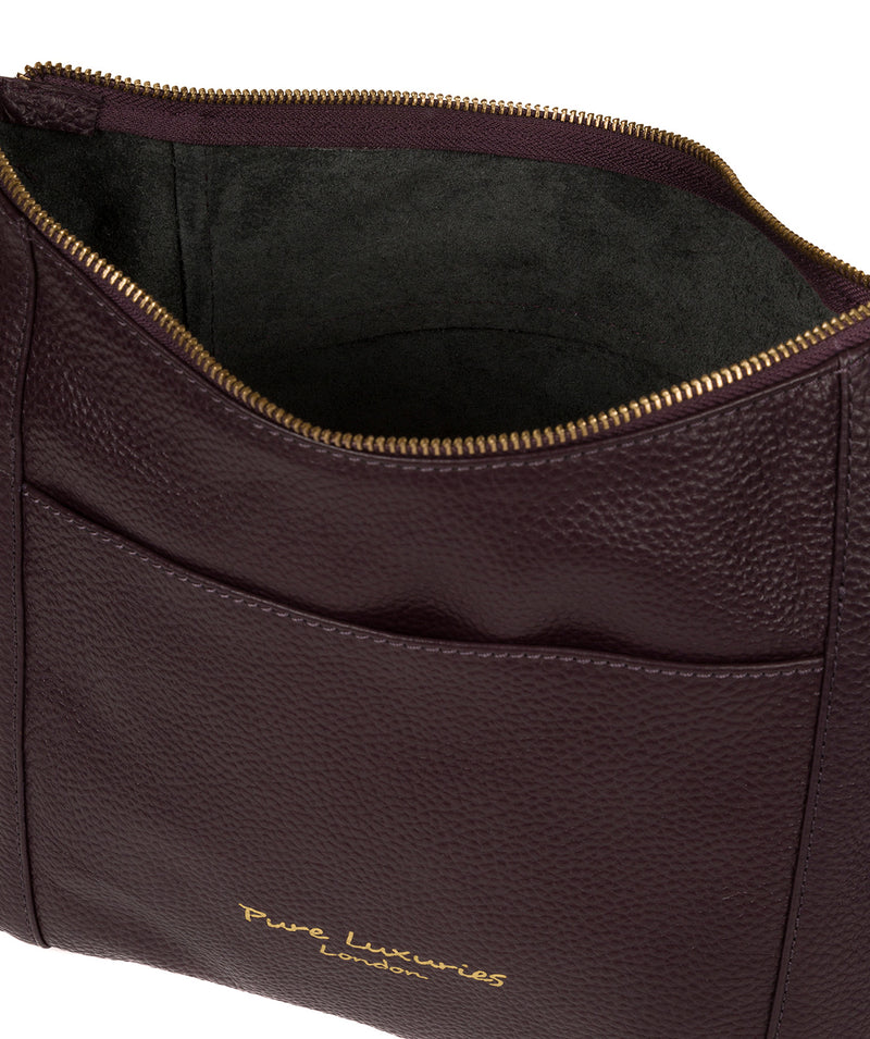 'Lachele' Plum Leather Shoulder Bag image 4