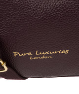 'Lachele' Plum Leather Shoulder Bag image 6