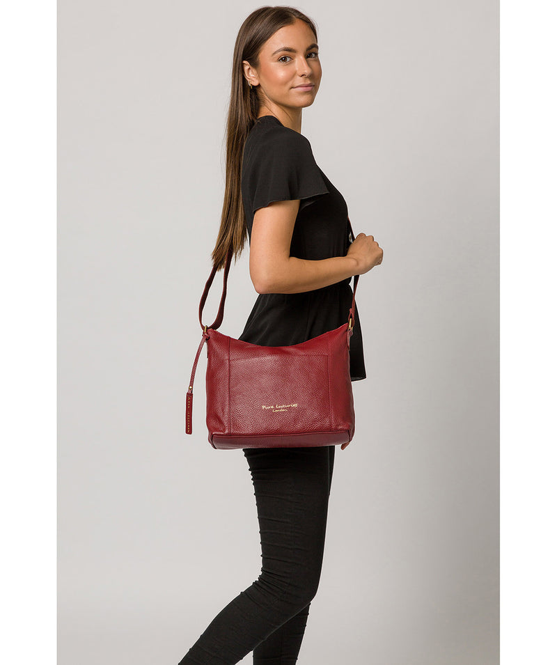 'Lachele' Red Leather Shoulder Bag image 2