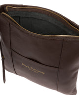 'Kayley' Chocolate Leather Cross Body Bag Pure Luxuries London