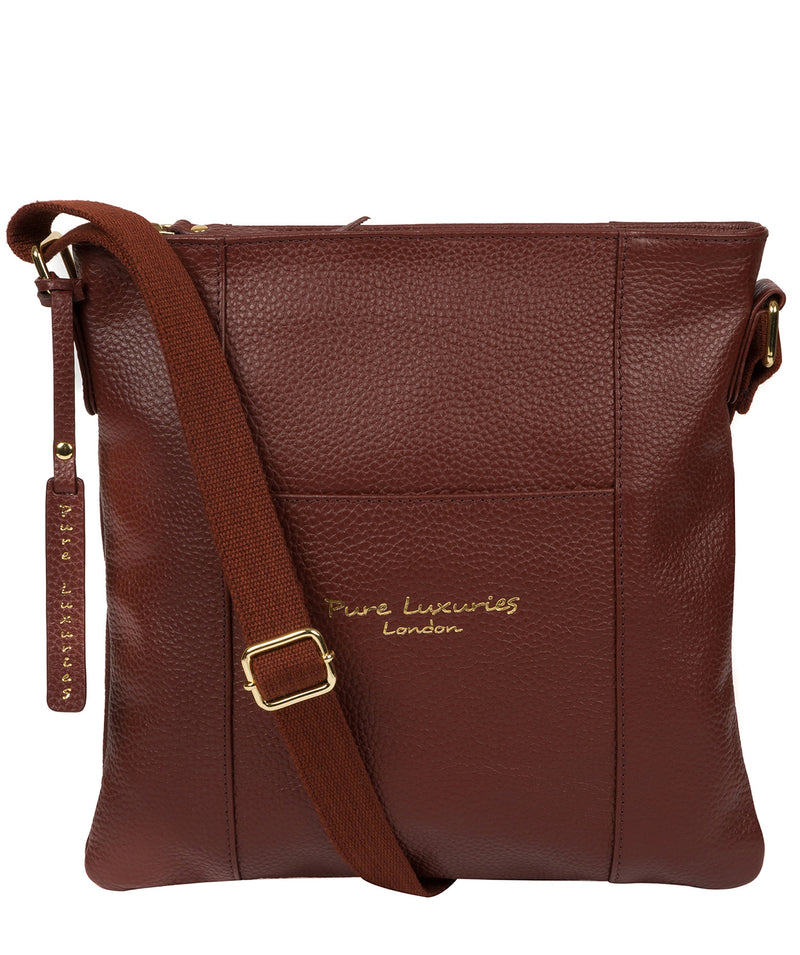 'Kayley' Cognac Leather Cross Body Bag image 1
