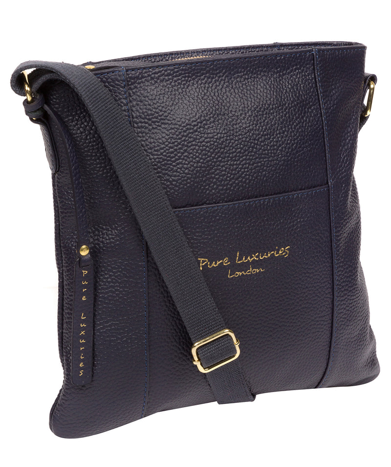 'Kayley' Ink Leather Cross Body Bag Pure Luxuries London