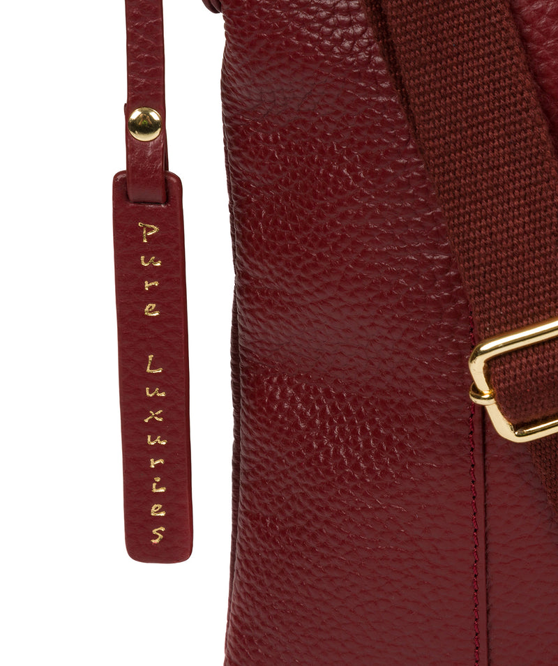 'Kayley' Red Leather Cross Body Bag image 6