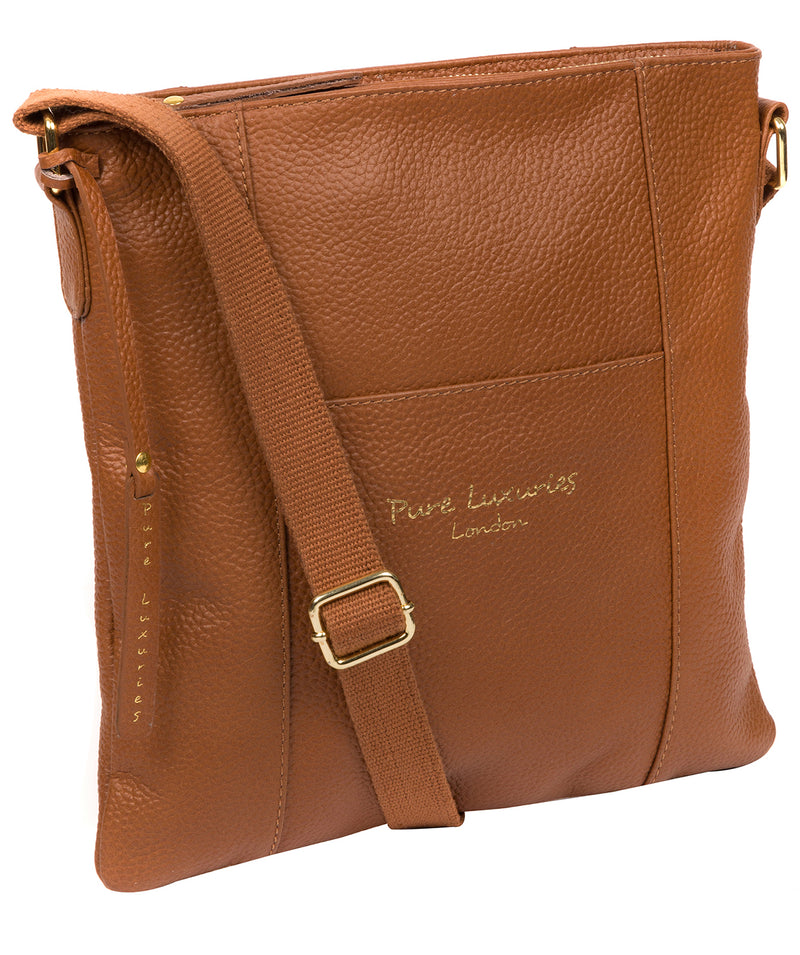 'Kayley' Tan Leather Cross Body Bag image 5