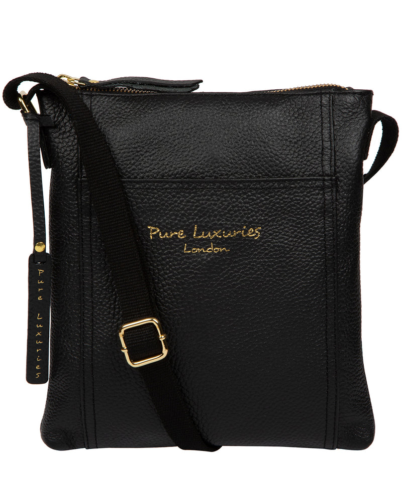 'Belinda' Black Leather Cross Body Bag Pure Luxuries London