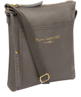 'Belinda' Grey Leather Cross Body Bag Pure Luxuries London