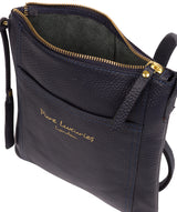 'Belinda' Ink Leather Cross Body Bag Pure Luxuries London