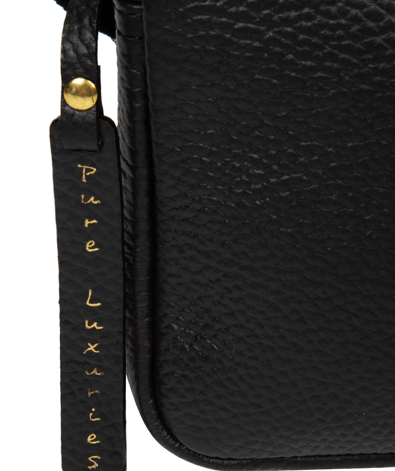 'Laine' Black Leather Cross Body Bag image 6