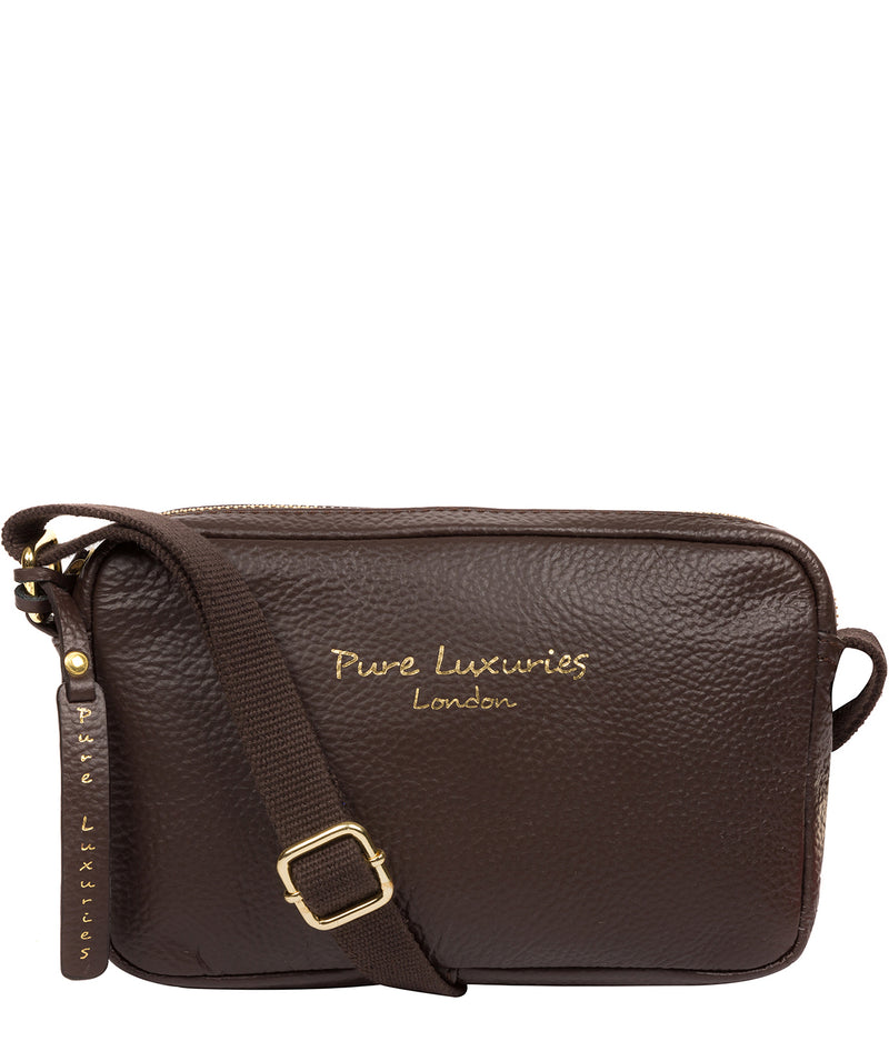 'Laine' Chocolate Leather Cross Body Bag image 1